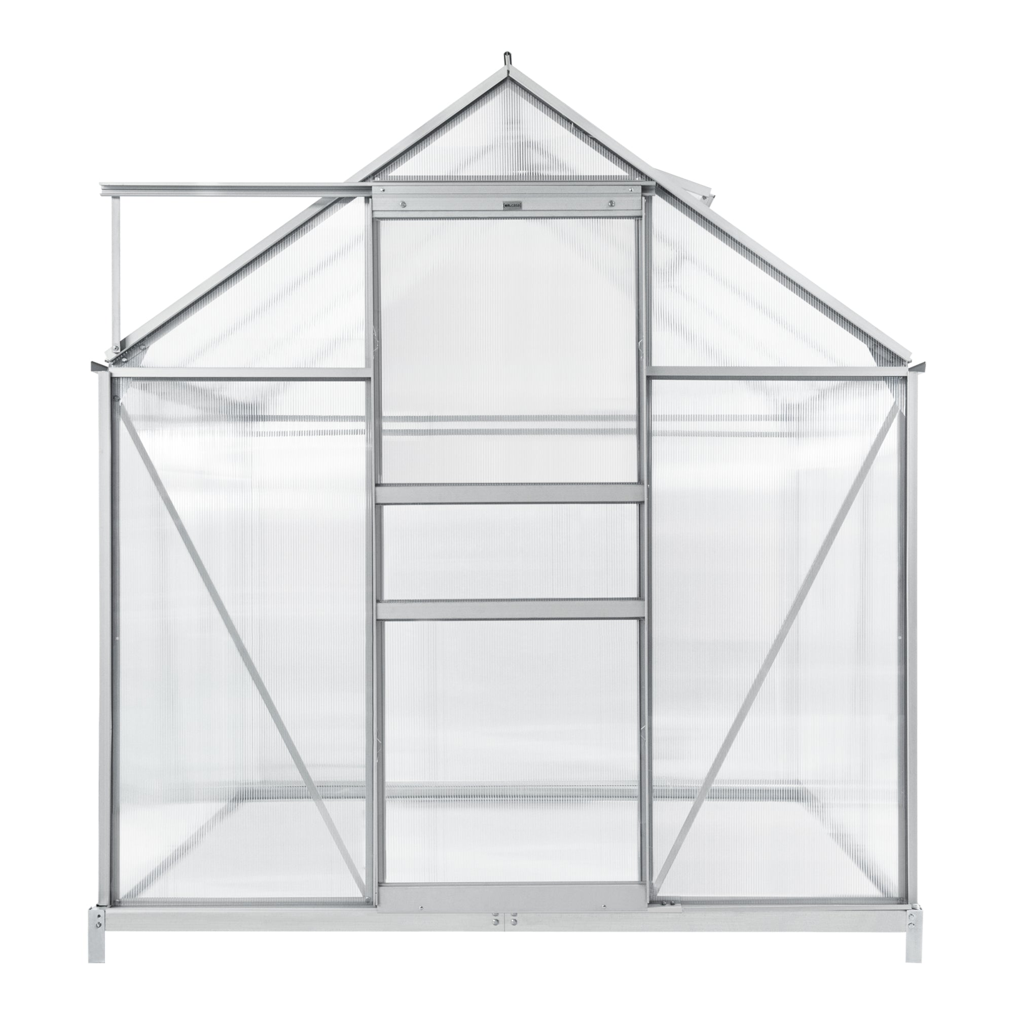 Serra da Giardino 'Oisterwijk' in Policarbonato a Forma di Casetta con Porta Scorrevole e Finestrina - (Lu x La x A) 190