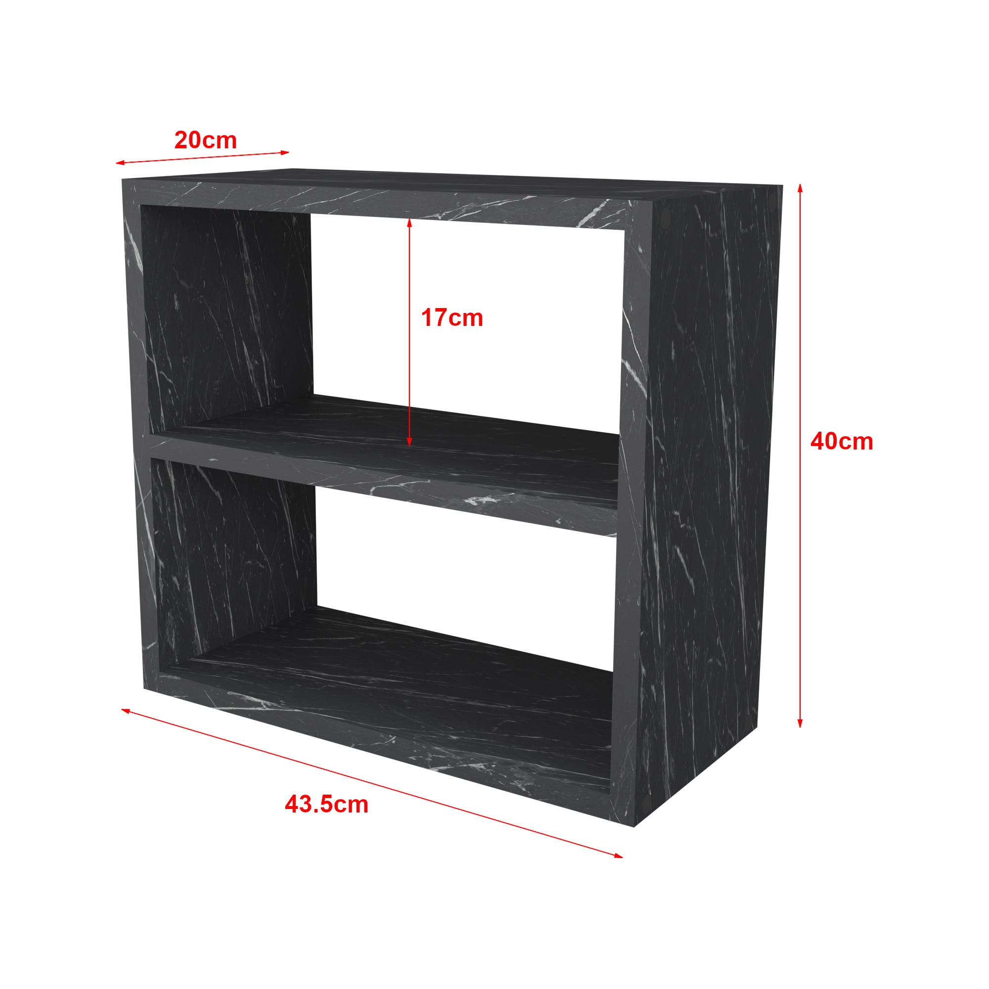 Scaffale da cucina indipendente a 2 livelli 40 x 435 x 20 cm Marmo Nero 03_0006967