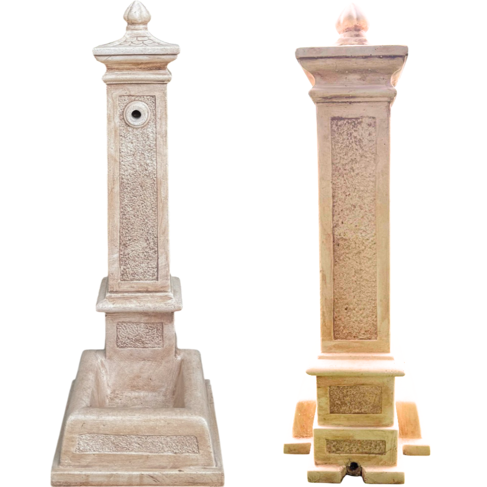 Fontana calcestruzzo cemento senza rubinetto 28x36xh.80cm modello emone esterno