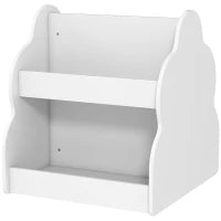 Scaffale per bambini, a 2 livelli con ruote, 4 ripiani, 54x50x56 cm, Bianco