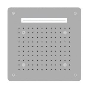 Soffione doccia led a soffitto installazione da incasso con cascata acciaio inox quadro
