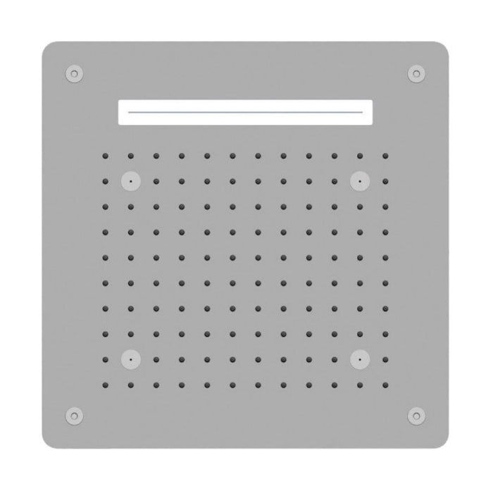 Soffione doccia led a soffitto installazione da incasso con cascata acciaio inox quadro