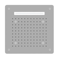Soffione doccia led a soffitto installazione da incasso con cascata acciaio inox quadro