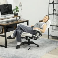 Sedia da Ufficio Ergonomica con Funzione Massaggio, 68 x 72 x 110–120 cm, Crema