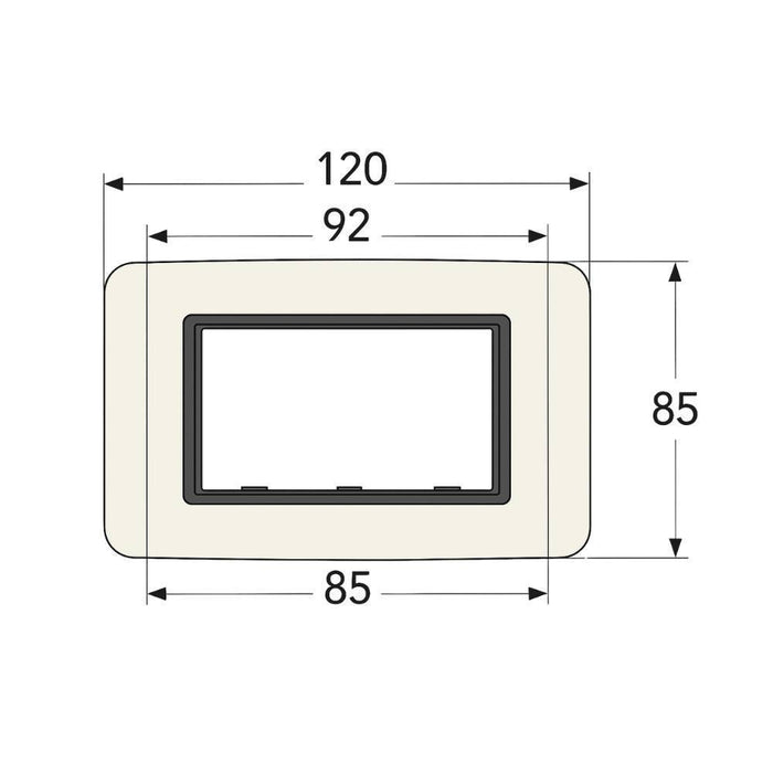 Vimar eikon round placca in metallo bianco antico elegante *** numero posti 3 posti, confezione 1