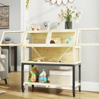 Gabbia per Criceti in Legno con Scaffale, Ruote, Rampe, Bottiglia d'Acqua, Casetta, Altalene, 87 x 43 x 101cm, Legno Naturale