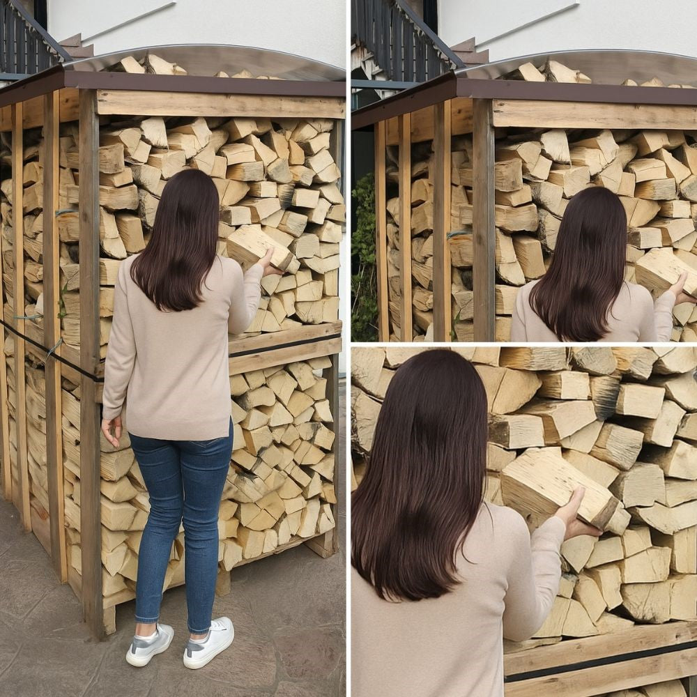 Struttura coprilegnaia e pallet corten eco dimensioni 115x115 cm