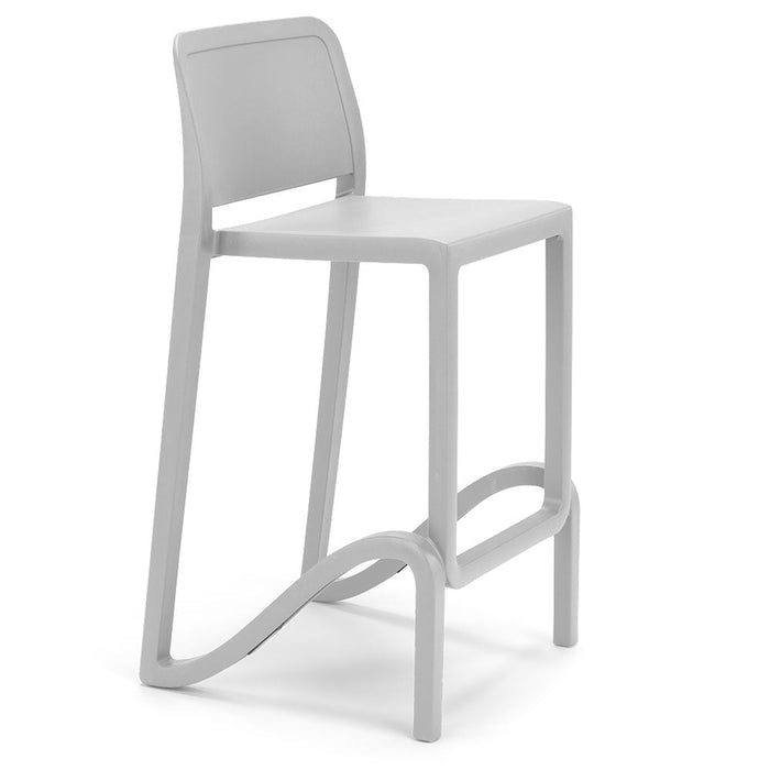 Set 6 sgabelli in polipropilene GIANO altezza seduta 65cm, impilabile, idrorepellente, resistente ai raggi UV, design moderno e innovativo, ideale per la cucina, la veranda o giardino colore Bianco