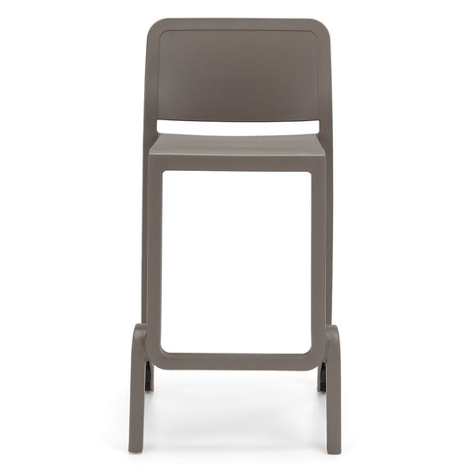 Sgabello in polipropilene GIANO altezza seduta 75cm, impilabile, idrorepellente, resistente ai raggi UV, design moderno e innovativo, ideale per la cucina, la veranda o giardino, colore Tortora