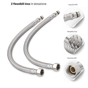 Miscelatore rubinetto per lavello cucina erogazione orientabile *** finitura- cromo lucido, confezione 1