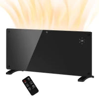 Riscaldatore a Convezione 2000W Temperatura Regolabile con Telecomando, Timer 24h e Settimanale, Nero