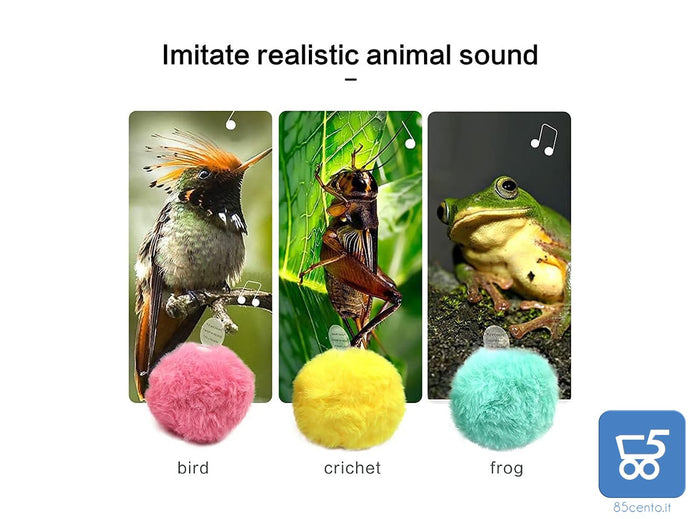 Gioco per Gatti 3 Palline di Peluche Morbide e Interattive con 3 Suoni Realistici per Animali Domestici Stimolano l'istinto