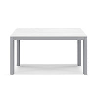 Tavolo da pranzo allungabile 130x80 Bianco Frassino modello GIOTTO MADE IN ITALY con allunga laterale 40 cm per sala da pranzo, cucina e soggiorno, design moderno