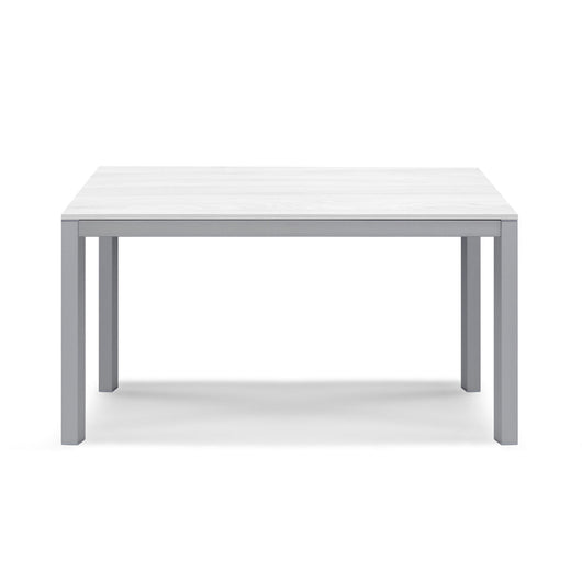 Tavolo da pranzo allungabile 130x80 Bianco Frassino modello GIOTTO MADE IN ITALY con allunga laterale 40 cm per sala da pranzo, cucina e soggiorno, design moderno