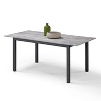 Tavolo da pranzo allungabile 130x80 Cemento Struttura Ghisa modello GIOTTO MADE IN ITALY con allunga laterale 40 cm per sala da pranzo, cucina e soggiorno, design moderno