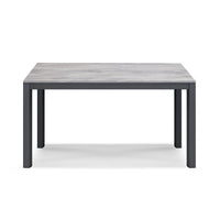 Tavolo da pranzo allungabile 130x80 Cemento Struttura Ghisa modello GIOTTO MADE IN ITALY con allunga laterale 40 cm per sala da pranzo, cucina e soggiorno, design moderno