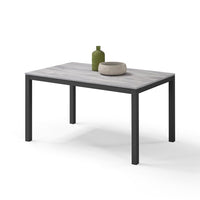 Tavolo da pranzo allungabile 130x80 Cemento Struttura Ghisa modello GIOTTO MADE IN ITALY con allunga laterale 40 cm per sala da pranzo, cucina e soggiorno, design moderno