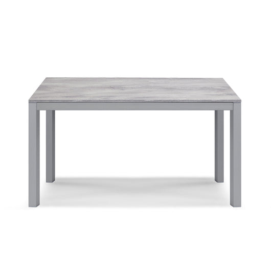 Tavolo da pranzo allungabile 130x80 Cemento Struttura Silver modello GIOTTO MADE IN ITALY con allunga laterale 40 cm per sala da pranzo, cucina e soggiorno, design moderno