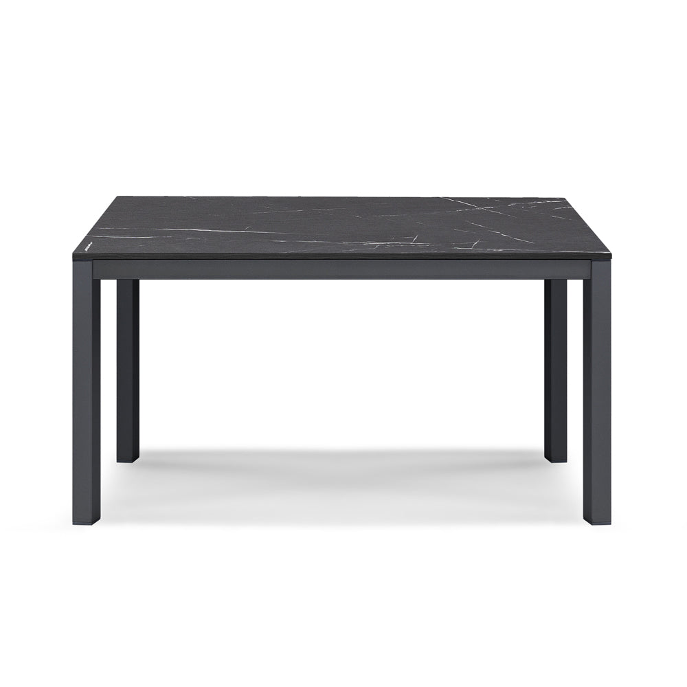 Tavolo da pranzo allungabile Pietra Nera 110x70 modello GIOTTO MADE IN ITALY con allunga laterale 40 cm per sala da pranzo, cucina e soggiorno, design moderno