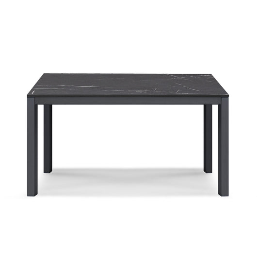 Tavolo da pranzo allungabile 130x80 Pietra Nera modello GIOTTO MADE IN ITALY con allunga laterale 40 cm per sala da pranzo, cucina e soggiorno, design moderno