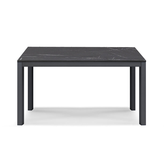 Tavolo da pranzo allungabile 130x80 Pietra Nera modello GIOTTO MADE IN ITALY con allunga laterale 40 cm per sala da pranzo, cucina e soggiorno, design moderno