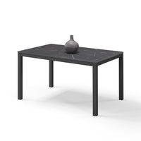 Tavolo da pranzo allungabile 130x80 Pietra Nera modello GIOTTO MADE IN ITALY con allunga laterale 40 cm per sala da pranzo, cucina e soggiorno, design moderno