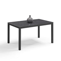 Tavolo da pranzo allungabile Pietra Nera 110x70 modello GIOTTO MADE IN ITALY con allunga laterale 40 cm per sala da pranzo, cucina e soggiorno, design moderno
