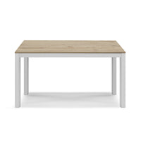 Tavolo da pranzo allungabile 130x80 Quercia Bianco modello GIOTTO MADE IN ITALY con allunga laterale 40 cm per sala da pranzo, cucina e soggiorno, design moderno