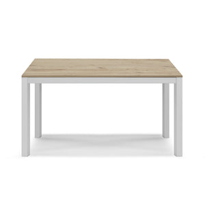 Tavolo da pranzo allungabile 130x80 Quercia Bianco modello GIOTTO MADE IN ITALY con allunga laterale 40 cm per sala da pranzo, cucina e soggiorno, design moderno