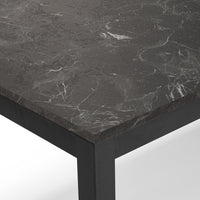 Tavolo da pranzo allungabile Pietra Nera 110x70 modello GIOTTO MADE IN ITALY con allunga laterale 40 cm per sala da pranzo, cucina e soggiorno, design moderno