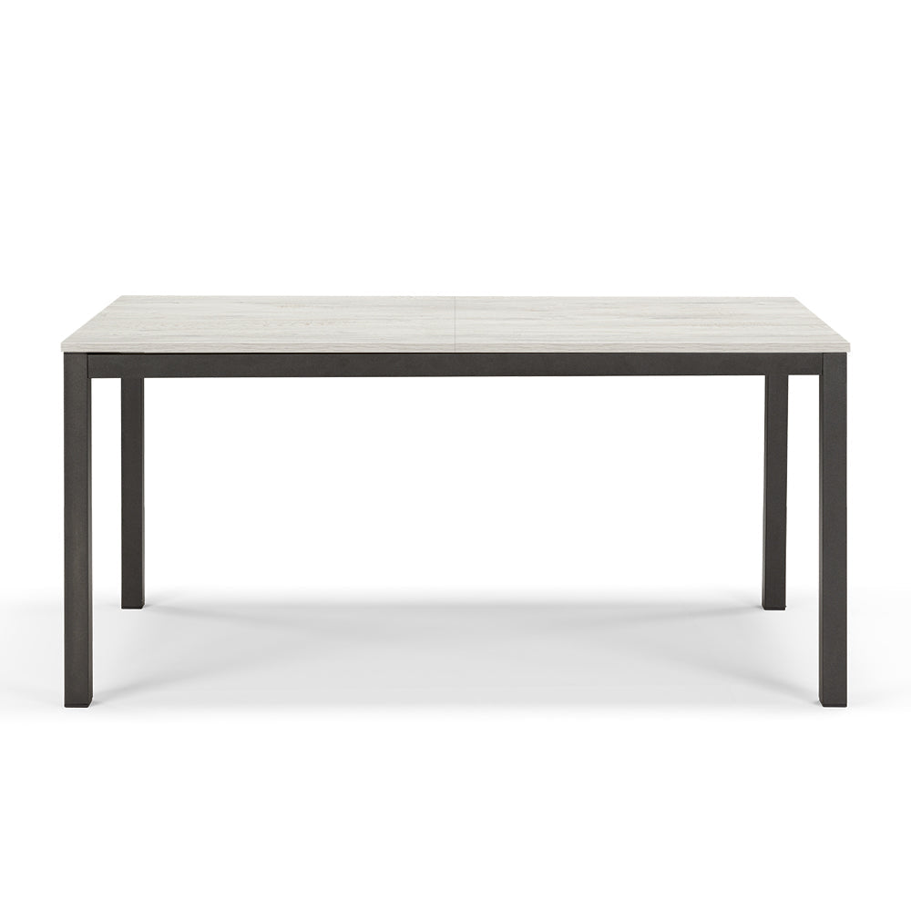 Tavolo da pranzo allungabile Quercia Bianca 160x85 modello GIOTTO MADE IN ITALY con 2 allunghe laterali da 40 cm per sala da pranzo, cucina e soggiorno, design moderno