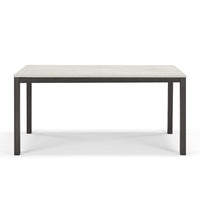 Tavolo da pranzo allungabile Quercia Bianca 160x85 modello GIOTTO MADE IN ITALY con 2 allunghe laterali da 40 cm per sala da pranzo, cucina e soggiorno, design moderno