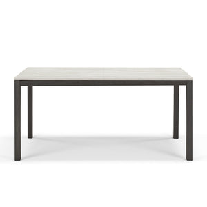Tavolo da pranzo allungabile Quercia Bianca 160x85 modello GIOTTO MADE IN ITALY con 2 allunghe laterali da 40 cm per sala da pranzo, cucina e soggiorno, design moderno