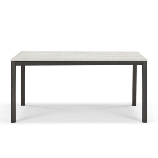 Tavolo da pranzo allungabile Quercia Bianca 160x85 modello GIOTTO MADE IN ITALY con 2 allunghe laterali da 40 cm per sala da pranzo, cucina e soggiorno, design moderno