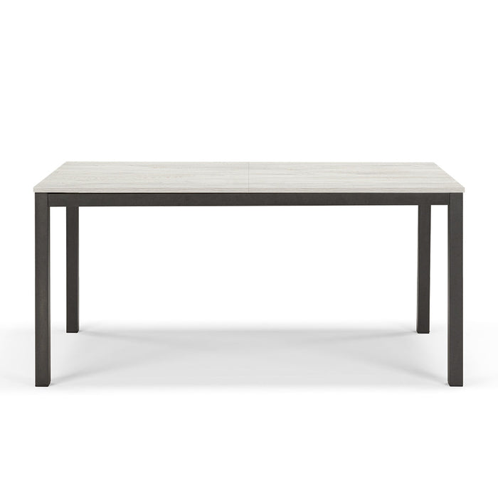 Tavolo da pranzo allungabile Quercia Bianca 160x85 modello GIOTTO MADE IN ITALY con 2 allunghe laterali da 40 cm per sala da pranzo, cucina e soggiorno, design moderno