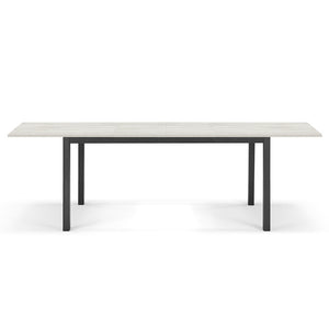 Tavolo da pranzo allungabile Quercia Bianca 160x85 modello GIOTTO MADE IN ITALY con 2 allunghe laterali da 40 cm per sala da pranzo, cucina e soggiorno, design moderno