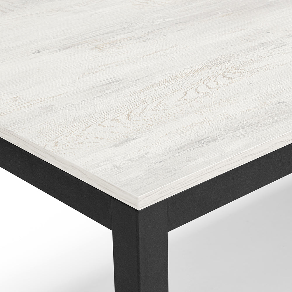 Tavolo da pranzo allungabile Quercia Bianca 160x85 modello GIOTTO MADE IN ITALY con 2 allunghe laterali da 40 cm per sala da pranzo, cucina e soggiorno, design moderno