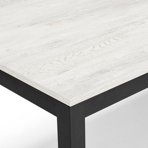 Tavolo da pranzo allungabile Quercia Bianca 160x85 modello GIOTTO MADE IN ITALY con 2 allunghe laterali da 40 cm per sala da pranzo, cucina e soggiorno, design moderno