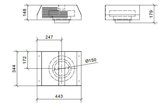 COMPACT MOTORE PER ESTERNO cm 45x35 - Bianco, Inox - 900 m3/h