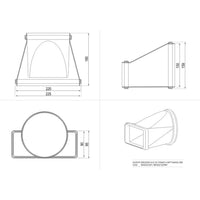 Giunto orizzontale da tondo a rettangolare per cappe BVGQT229