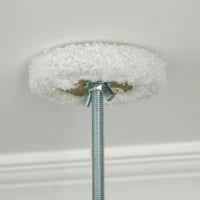 Albero Tiragraffi per Gatti a Soffitto con Palo Regolabile da 225-255 cm, Pallina e Piattaforme, Bianco