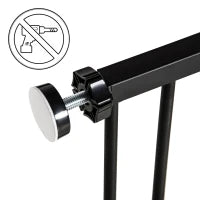 Cancelletto per Cani Estensibile con Viti e Ampia Apertura, in Metallo e Plastica, 76-107x76 cm, Nero