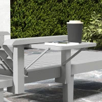 Set 2 Sdraio da Giardino Regolabili con Tavolino e Braccioli, in Polipropilene, 79x158x88 cm, Grigio Chiaro