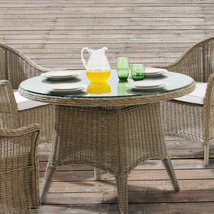 Piano Rotondo in Vetro Glasgow Ø 900 per Tavoli 'Fai da te' Protezione Pavimento Stufa - Trasparente [neu.haus]