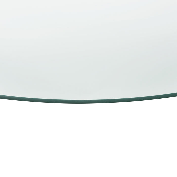 Piano in Vetro Glasgow a Forma a Goccia Ø 900 per Tavoli 'Fai da te' Protezione Pavimento Stufa - Trasparente [neu.haus]