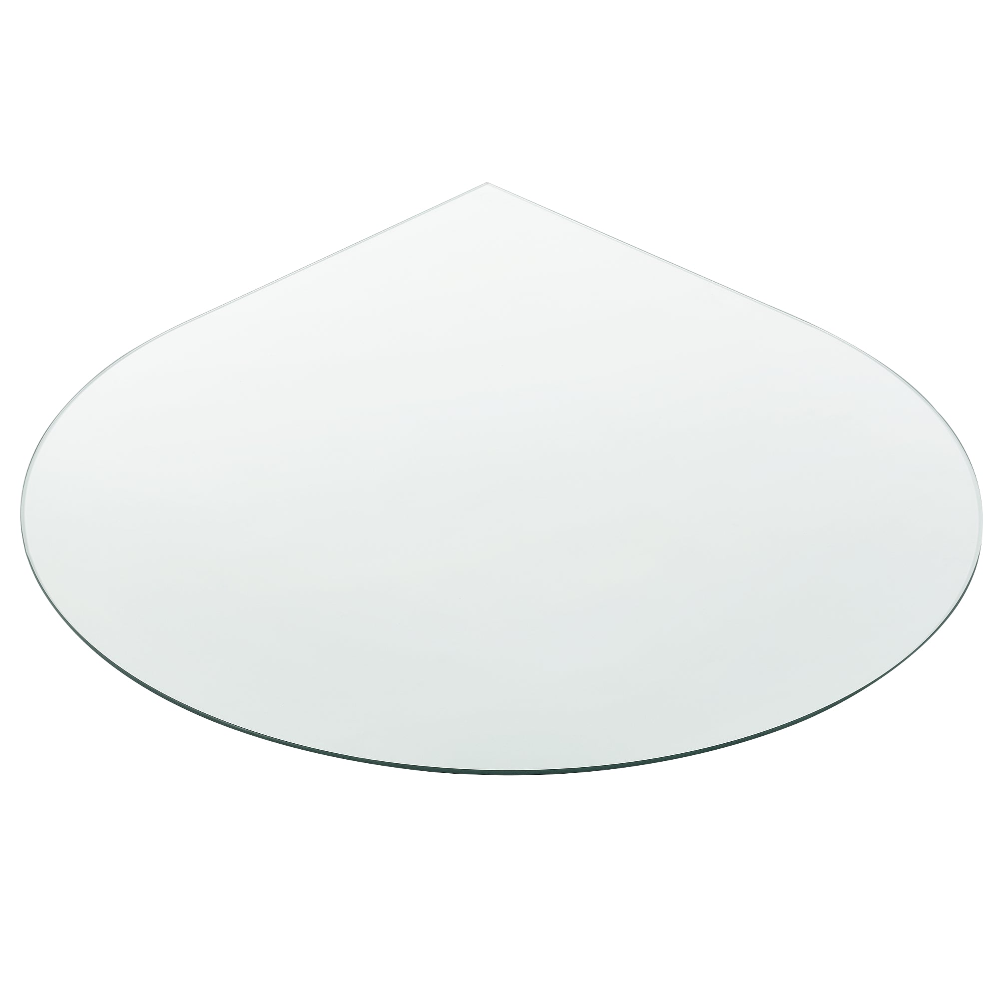 Piano in Vetro Glasgow a Forma a Goccia Ø 900 per Tavoli 'Fai da te' Protezione Pavimento Stufa - Trasparente [neu.haus]