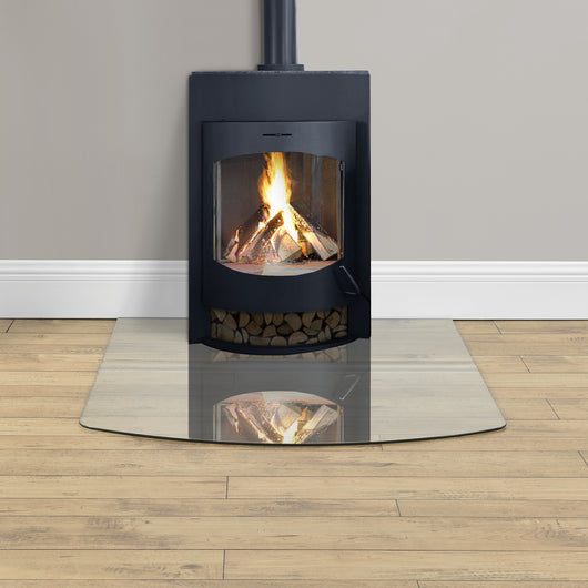 Piano a Rettangolo Circolare in Vetro Glasgow 1100 x 850 mm per Tavoli 'Fai da te' Protezione Pavimento Stufa -