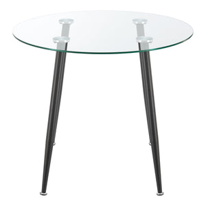 Tavolo da pranzo rotondo in vetro temperato acciaio 75 x 87 cm nero trasparente 03_0008707
