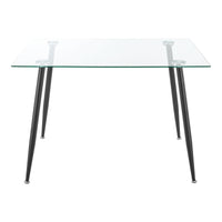 Tavolo da pranzo in vetro temperato acciaio 75 x 110 x 70 cm nero 03_0008702