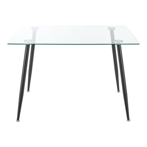 Tavolo da pranzo in vetro temperato acciaio 75 x 110 x 70 cm nero 03_0008702